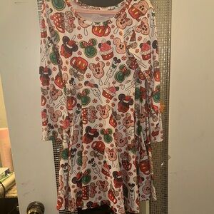 Colorful Disney Christmas Print Dress